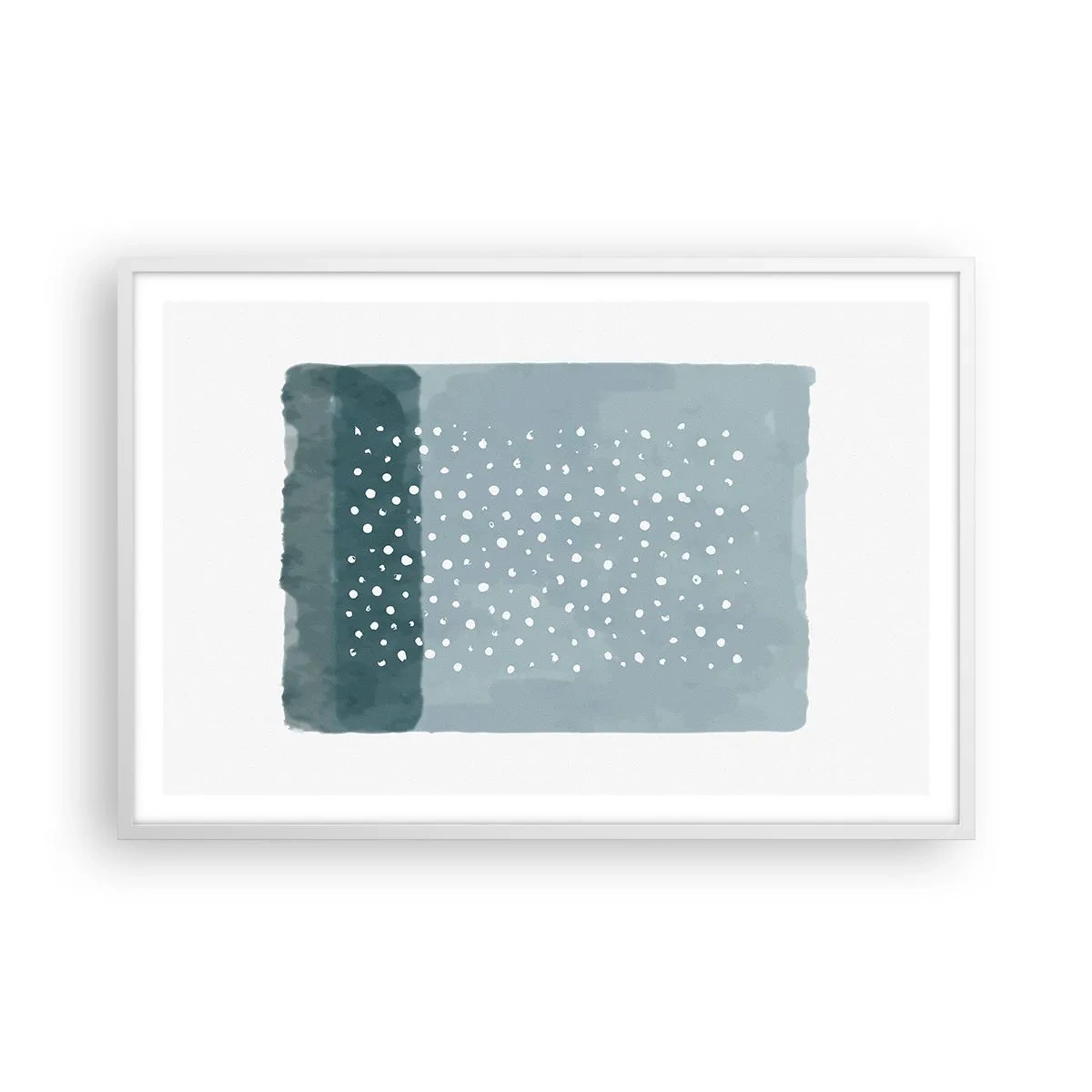 Poster în ramă albă - Crescute pe albastru - 91x61 cm