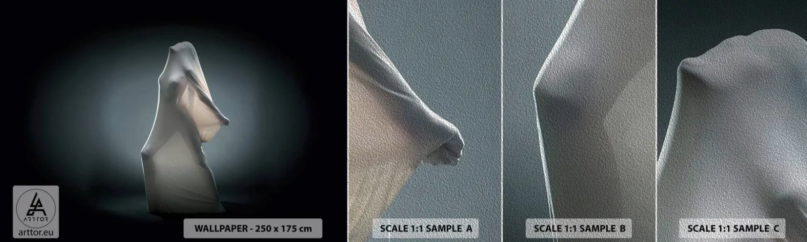 Mostră tapet Premium Sand - Dorințe ascunse - Femeie, Dans, Bucată - 100x30 cm