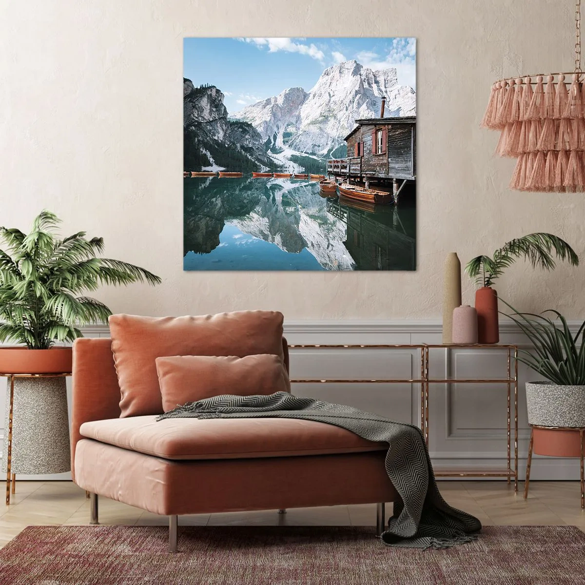 Tablou pe pânză - Dimineață cristalină de munte - 50x50 cm