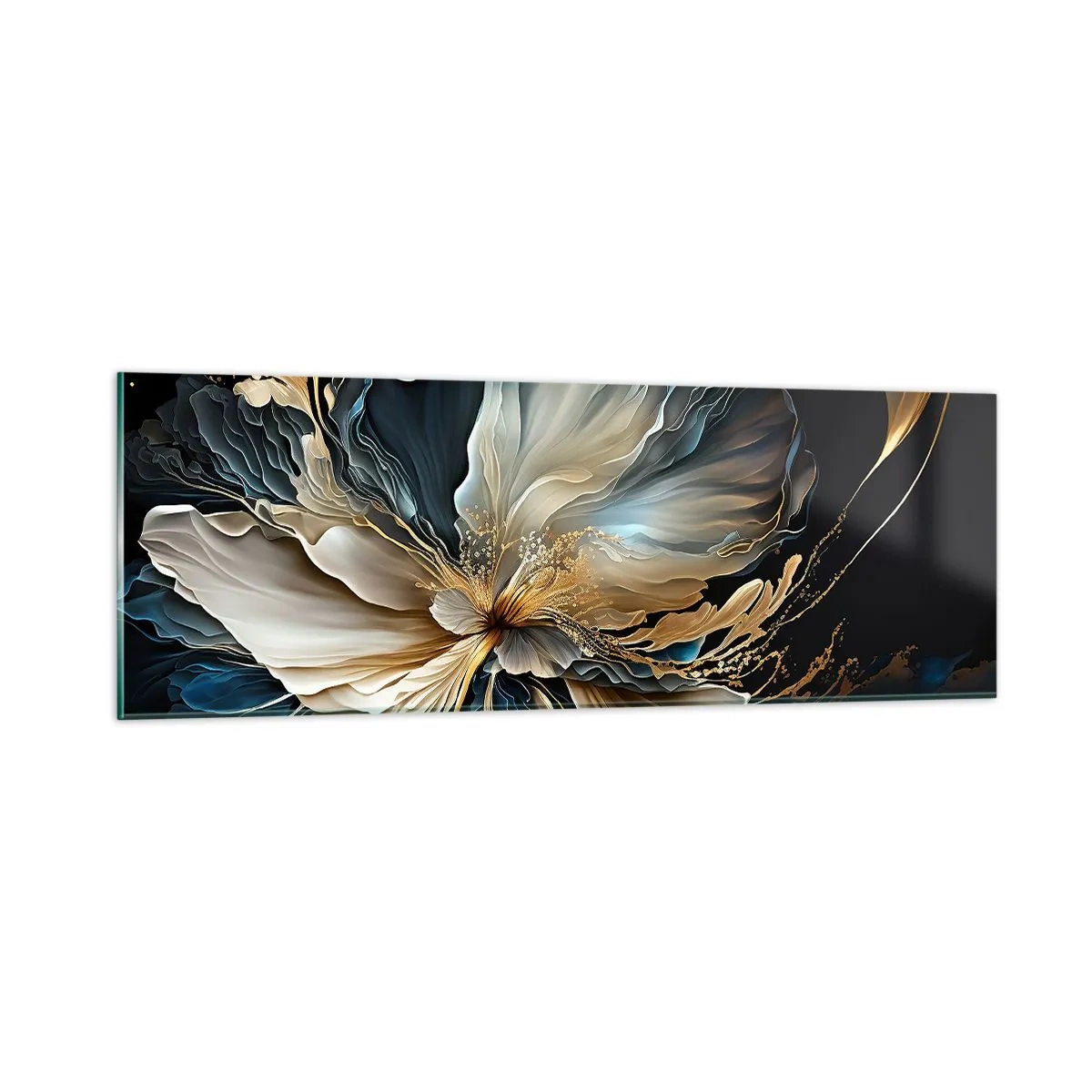 Tablou pe sticlă - Povestea unei flori de iubire - 90x30 cm