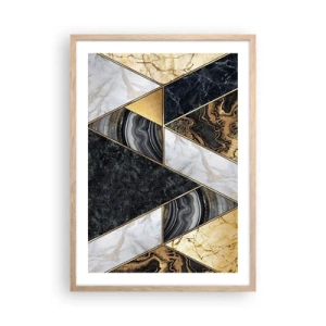 Poster în ramă de stejar deschis - Piatră cu piatră - 50x70 cm
