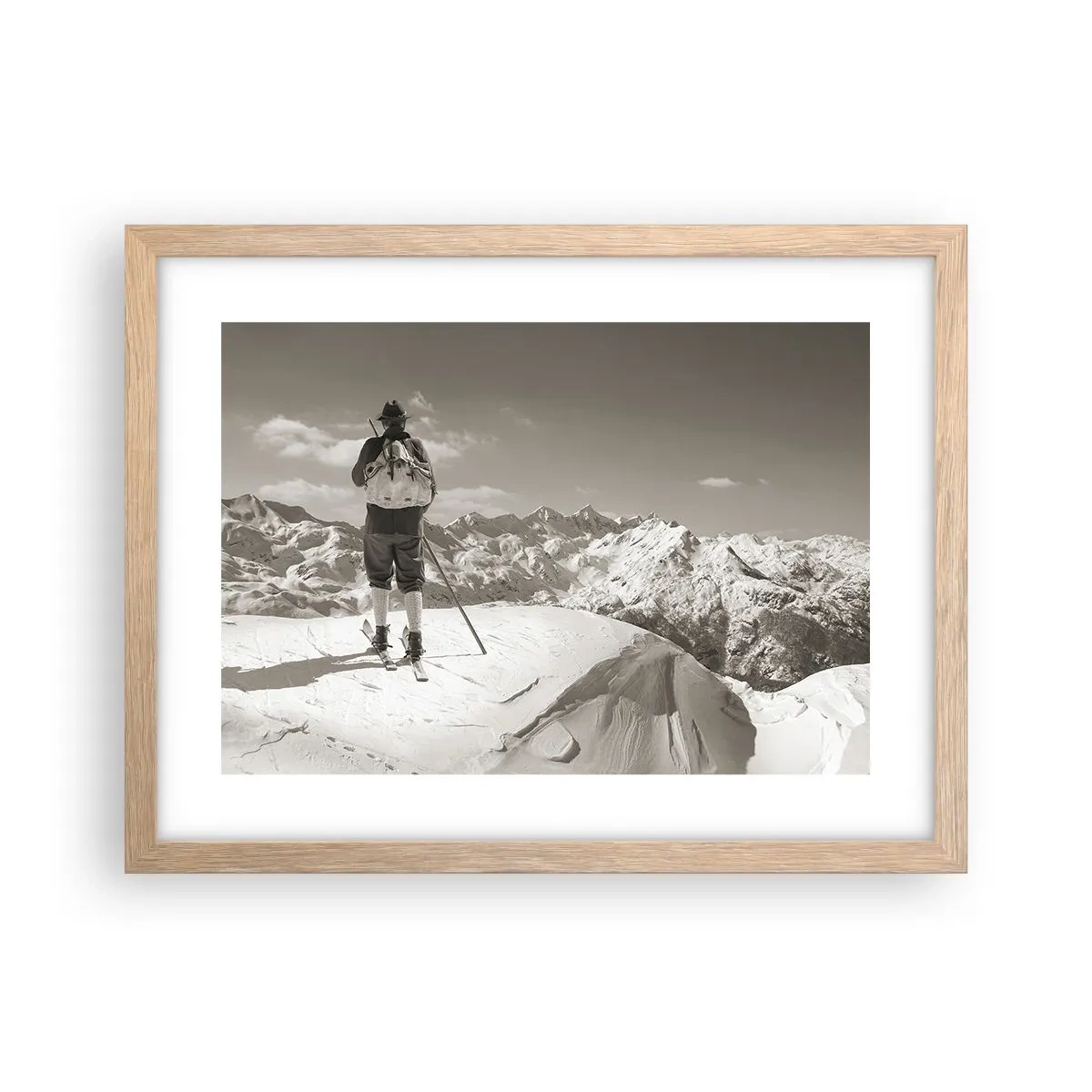 Poster în ramă de stejar deschis - Și munții sunt la fel - 40x30 cm
