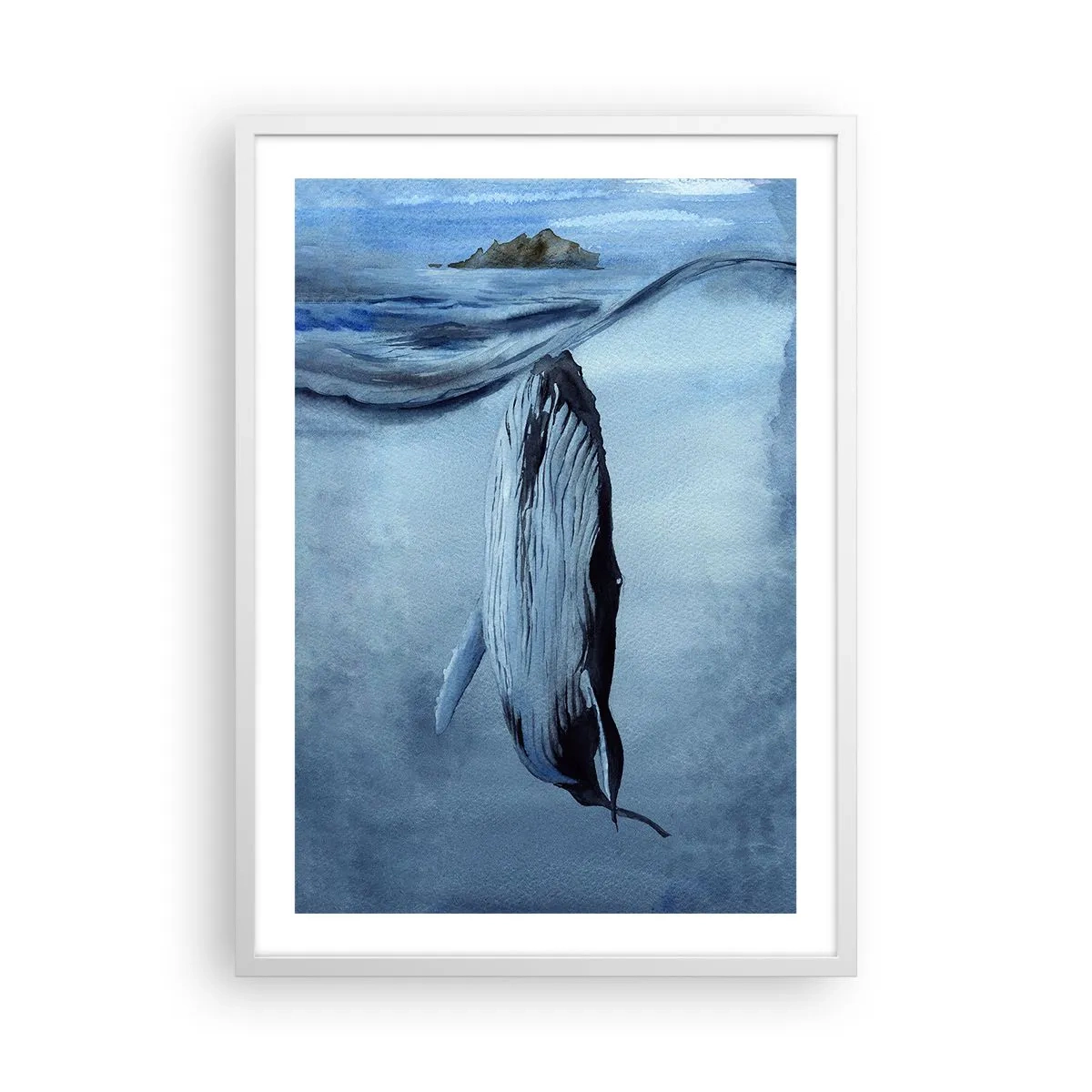 Poster în ramă albă - Cele două lumi din nord - 50x70 cm