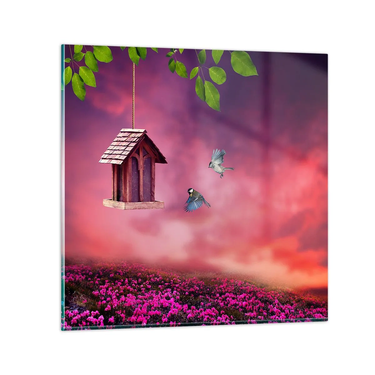 Tablou pe sticlă - Invitație la cină - 40x40 cm