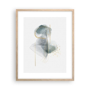 Poster în ramă de stejar deschis - Despre relația dintre gri și auriu - 40x50 cm