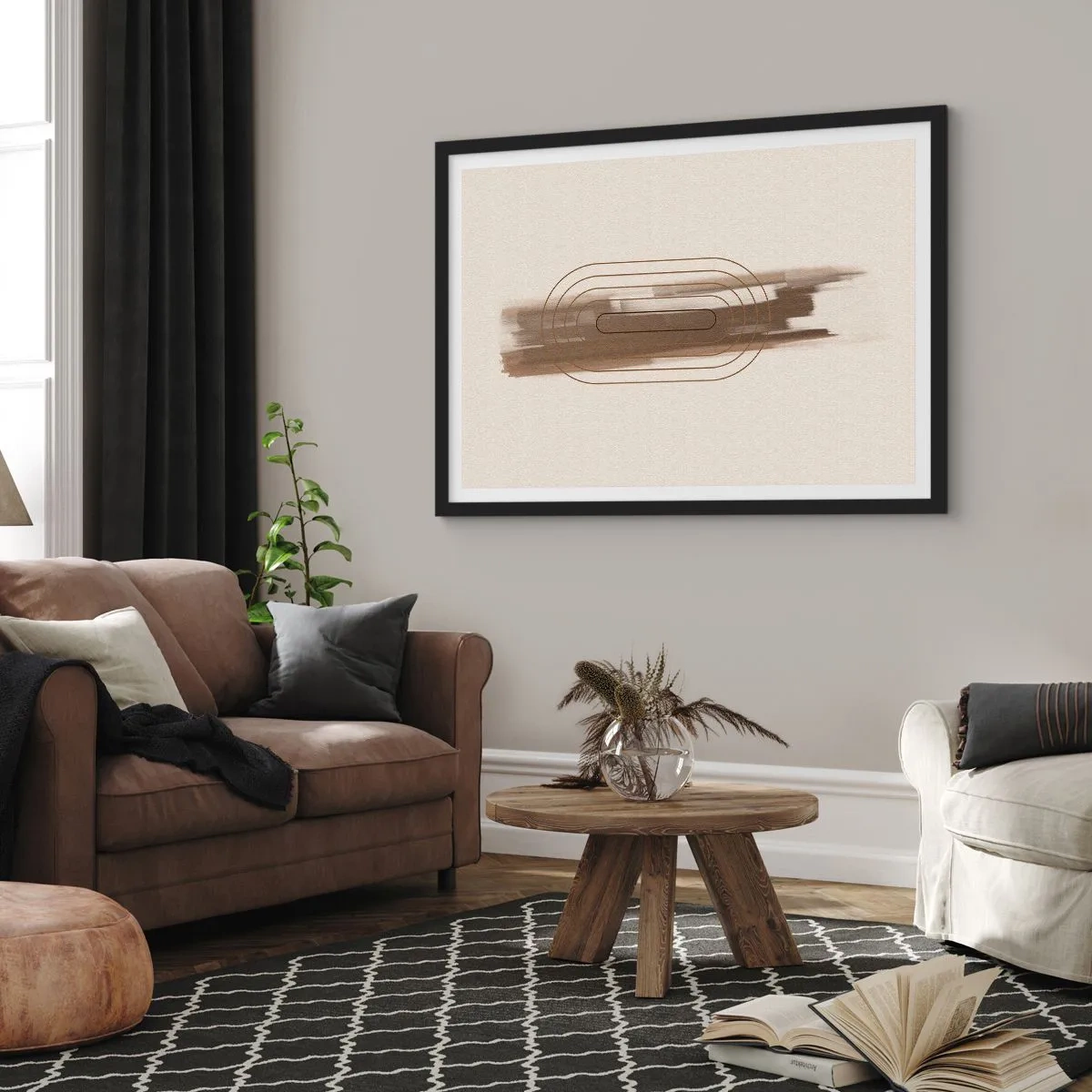 Poster în ramă neagră - O adiere de gri - 91x61 cm