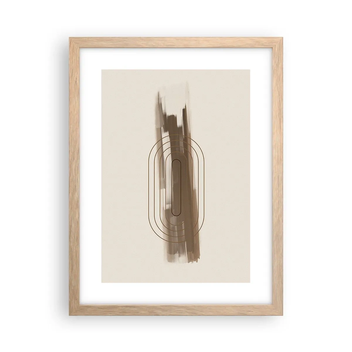 Poster în ramă de stejar deschis - O adiere de gri - 30x40 cm