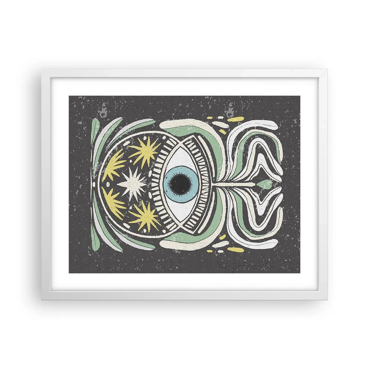 Poster în ramă albă - Ritualuri tribale - 50x40 cm
