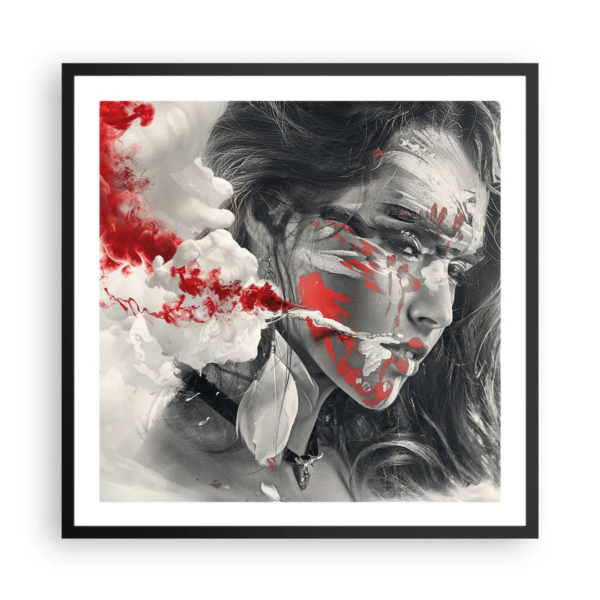 Poster în ramă neagră - În aburul absurdului - 60x60 cm