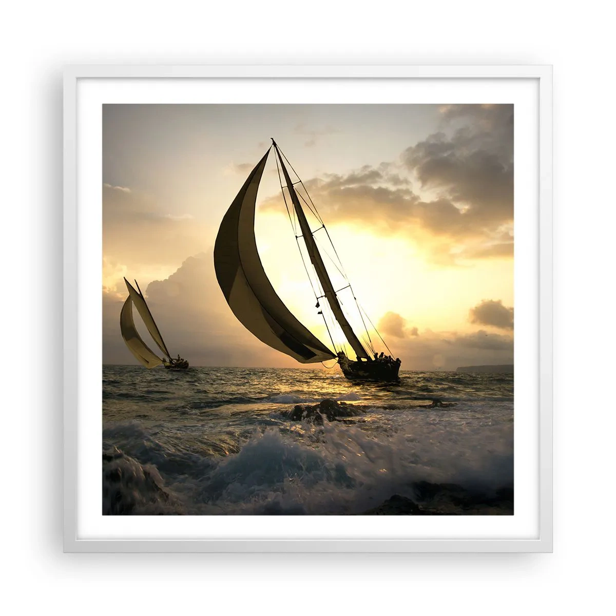 Poster în ramă albă - Vânt în jos și în sus - 60x60 cm