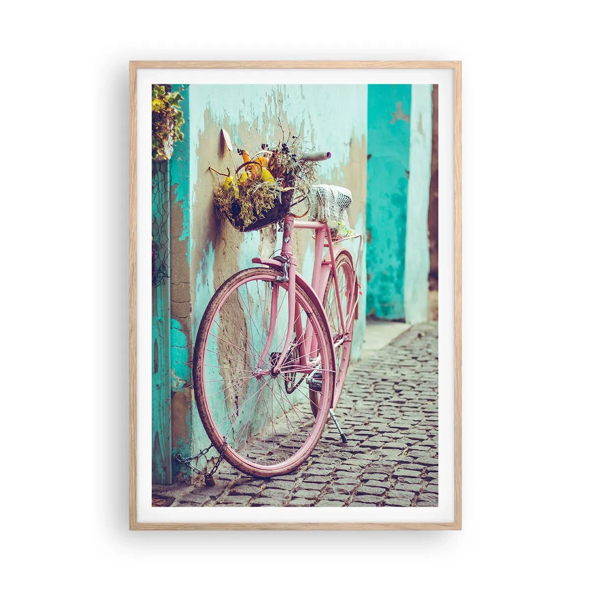 Poster în ramă de stejar deschis - Mă întorc imediat - 70x100 cm