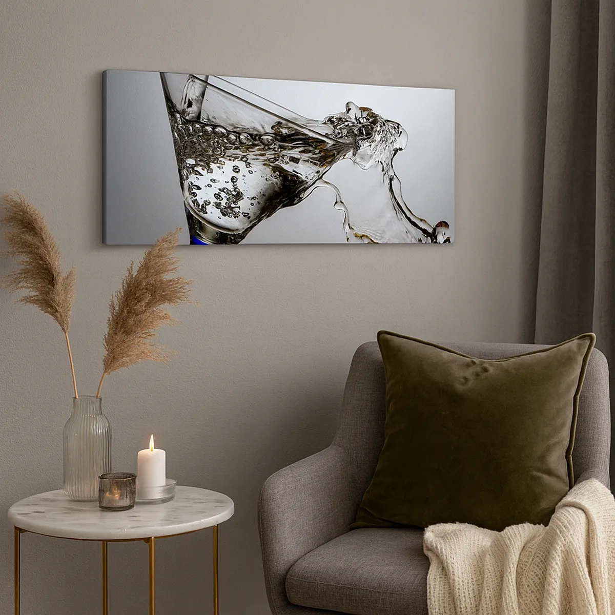 Tablou pe pânză - Apă pură în sticlă de cristal - 30x30 cm