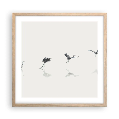 Poster în ramă de stejar deschis - Patru pași simpli - 50x50 cm