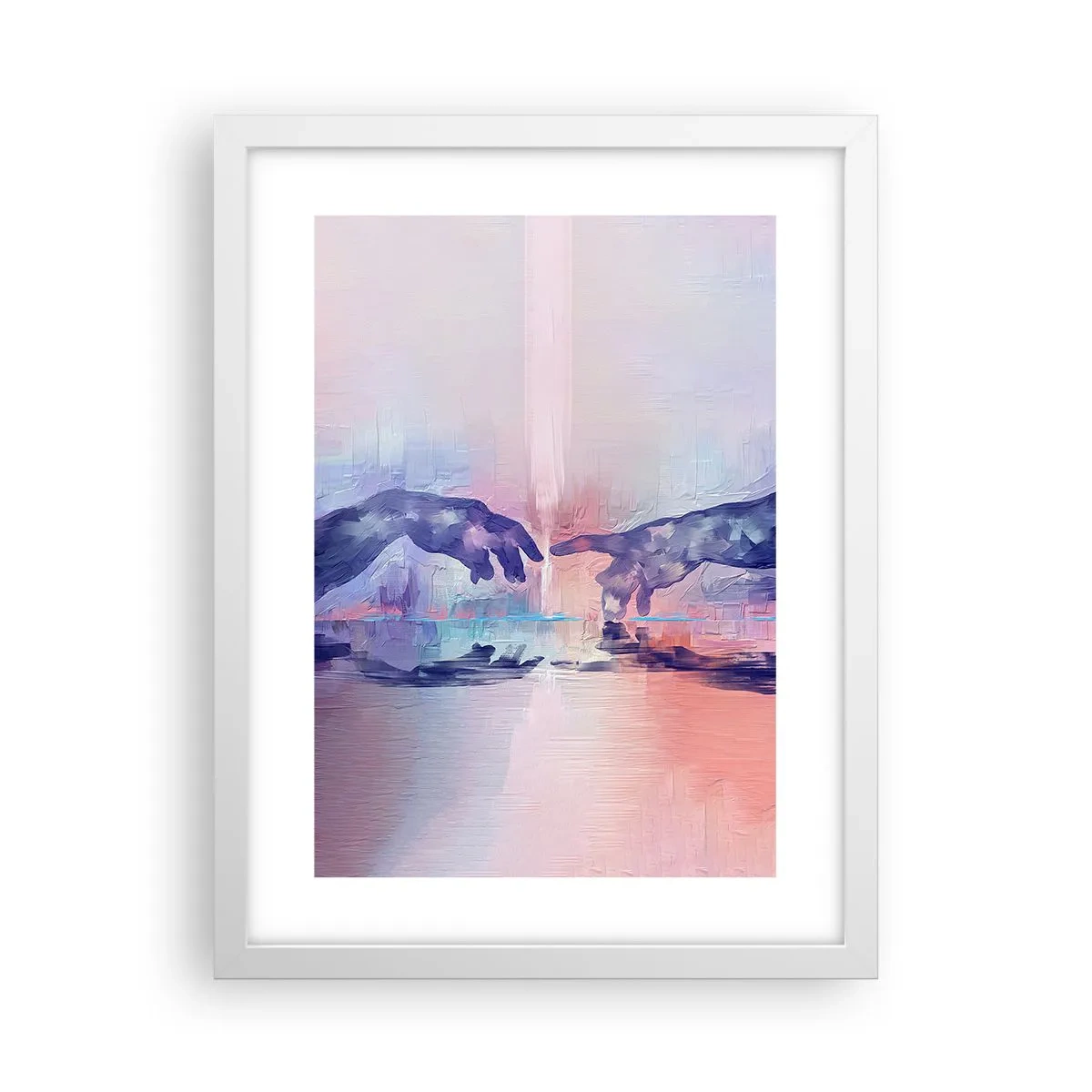 Poster în ramă albă - Scânteia divină a vieții - 30x40 cm