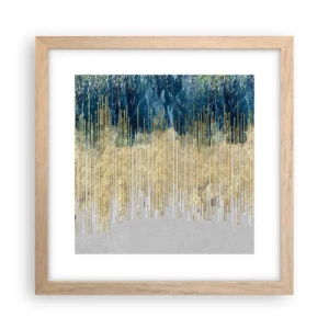 Poster în ramă de stejar deschis - Granița aurită - 30x30 cm