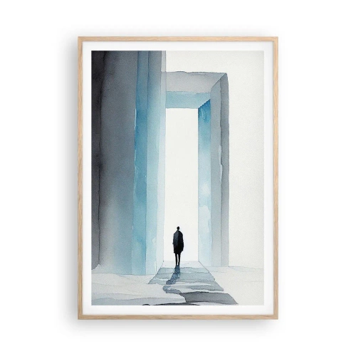 Poster în ramă de stejar deschis - Trăiește fără limite - 70x100 cm