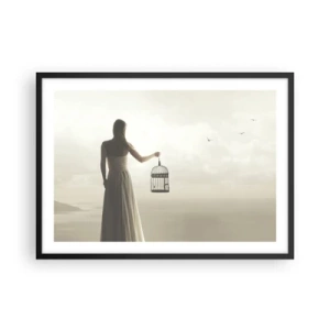 Poster în ramă neagră - Fii liberă - 70x50 cm