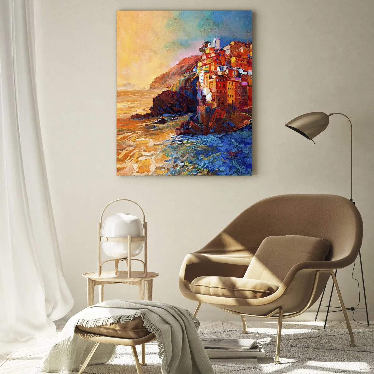 Tablou pe sticlă - Oraș italian de vis - 50x70 cm