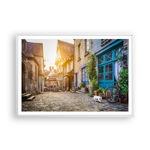 Poster în ramă albă - Fantoma albă a orașului - 100x70 cm