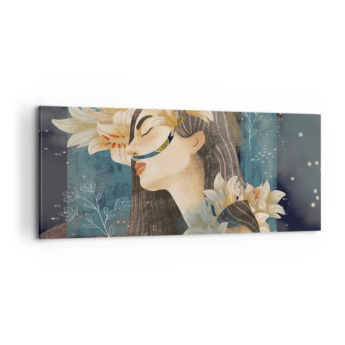 Tablou pe pânză - Povestea prințesei cu crini - 100x40 cm