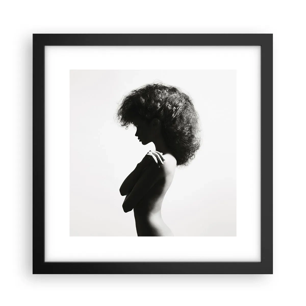Poster în ramă neagră - Ca o floare pe o tulpină subțire - 30x30 cm