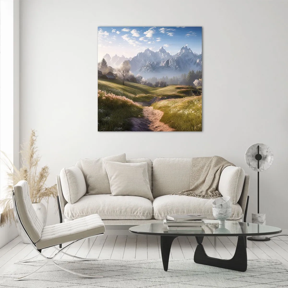 Tablou pe sticlă - Valea idilică - 50x50 cm