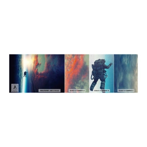 Mostră tapet Premium Canvas - Provocând universul - Abstracția, Astronaut, Cosmos - 100x30 cm