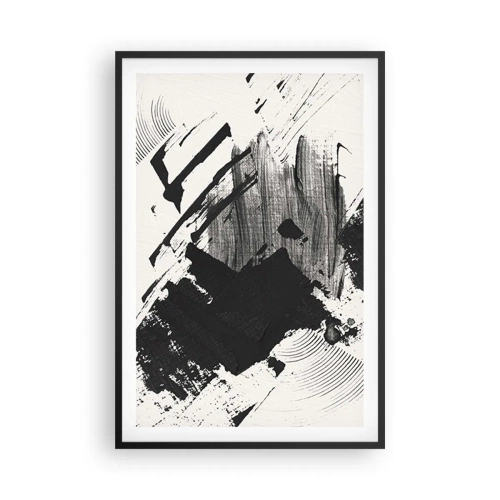 Poster în ramă neagră - Abstracție - expresie de negru - 61x91 cm