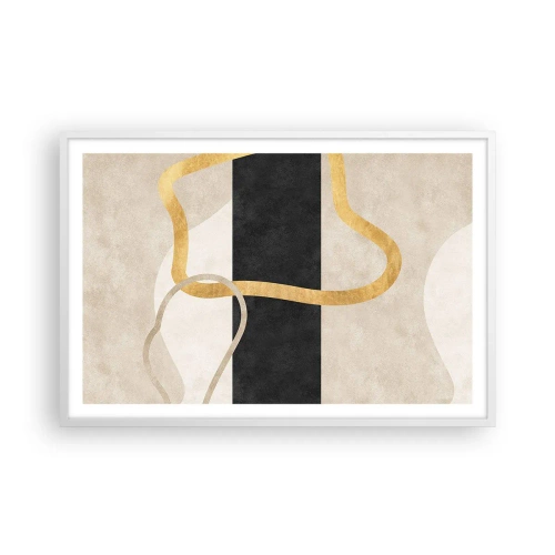 Poster în ramă albă - Forme înbuclite - 91x61 cm