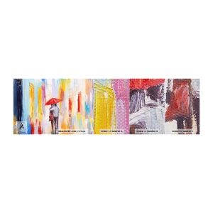 Mostră tapet Premium Canvas - Să plouă în continuare - Un cuplu de îndrăgostiți, oameni, Abstracția - 100x30 cm