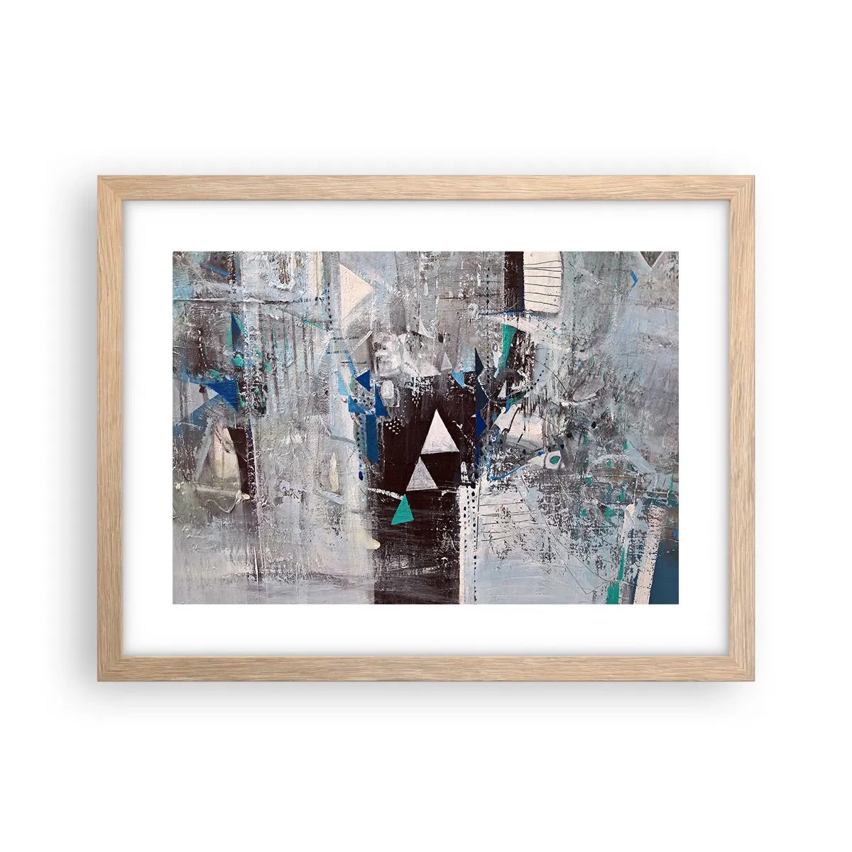 Poster în ramă de stejar deschis - Ordinea superioară a triunghiurilor - 40x30 cm