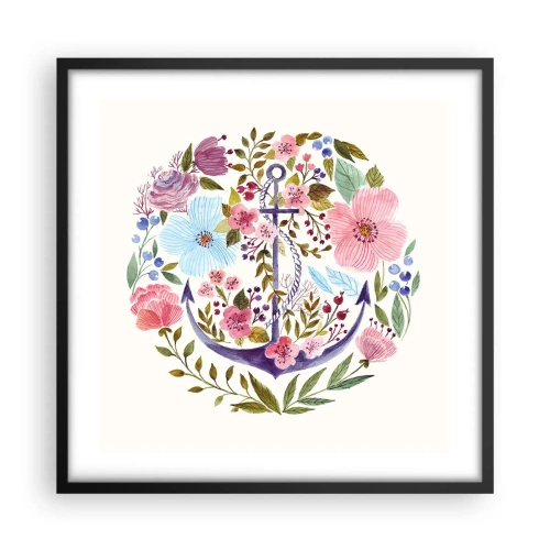 Poster în ramă neagră - Somnul bun al marinarului - 50x50 cm