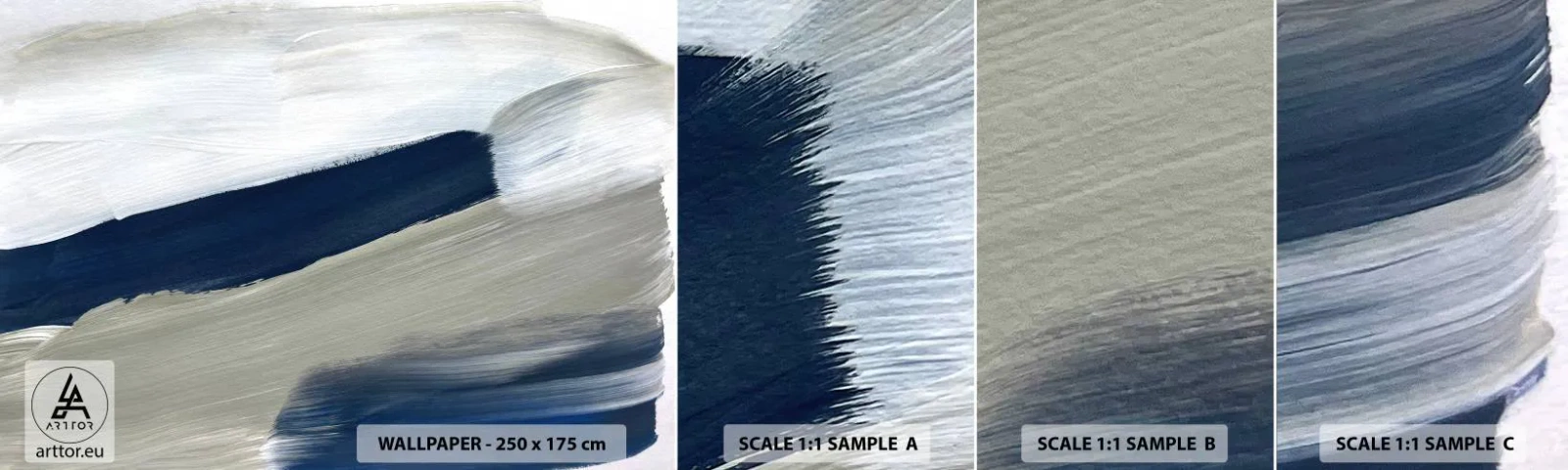 Mostră tapet autocolant Deluxe Sticker - Întâlnire cu albul - Bucată, Minimalist, Modern - 100x30 cm