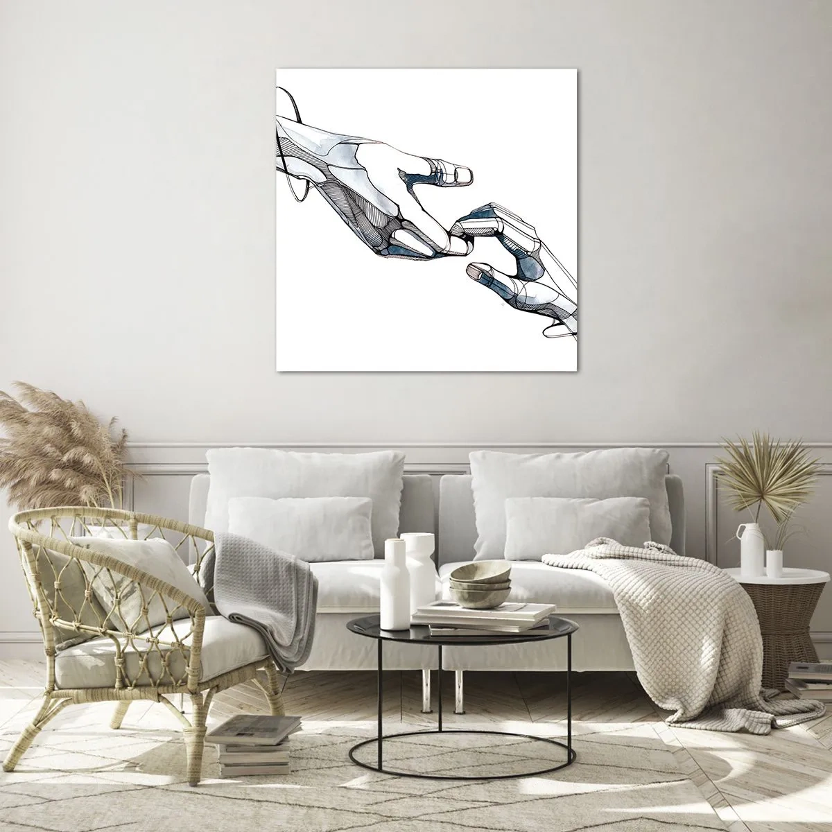 Tablou pe sticlă - Gest frumos - 40x40 cm