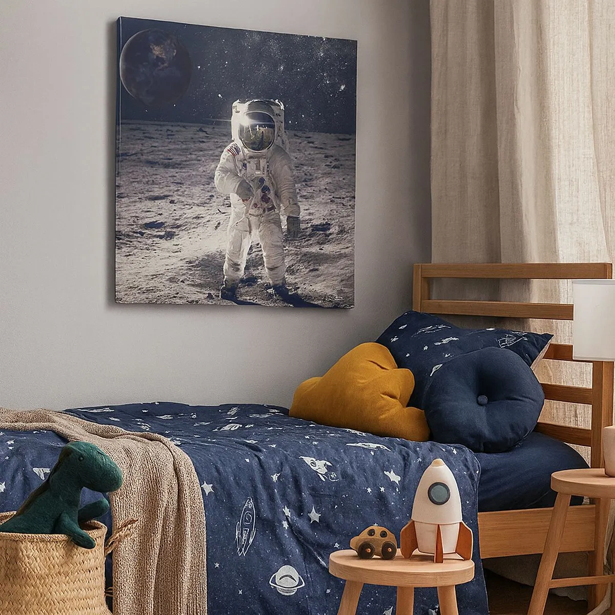 Tablou pe pânză - Salutări de pe Lună - 30x30 cm