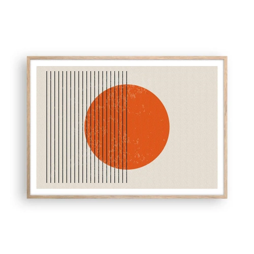 Poster în ramă de stejar deschis - Întotdeauna soarele - 100x70 cm