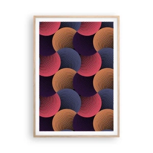 Poster în ramă de stejar deschis - Într-un ritm de cerc - 70x100 cm