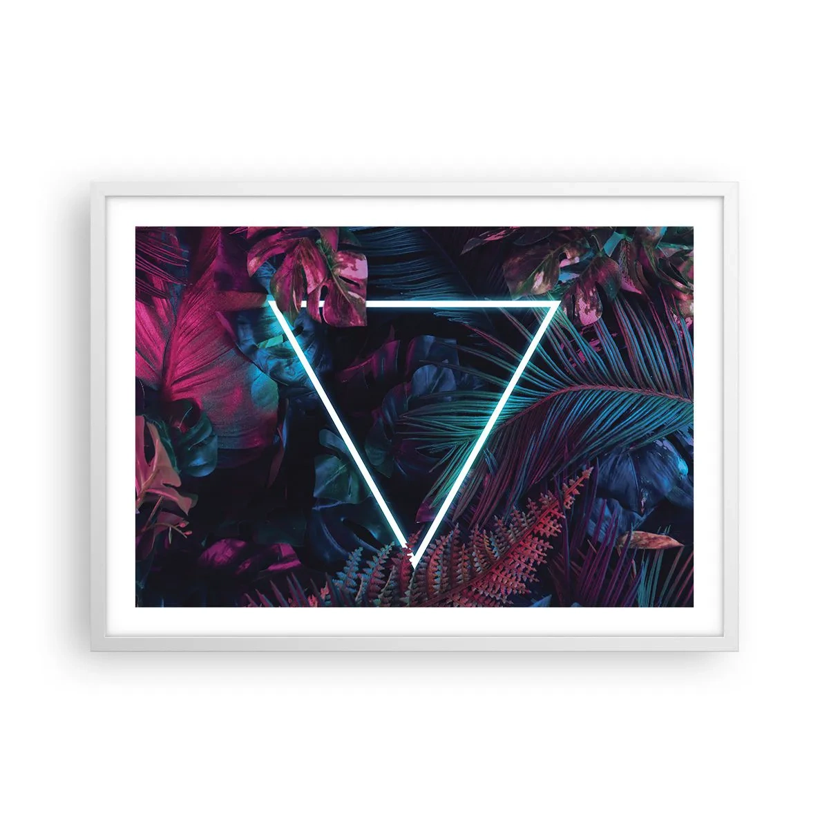 Poster în ramă albă - Grădină în stil disco - 70x50 cm