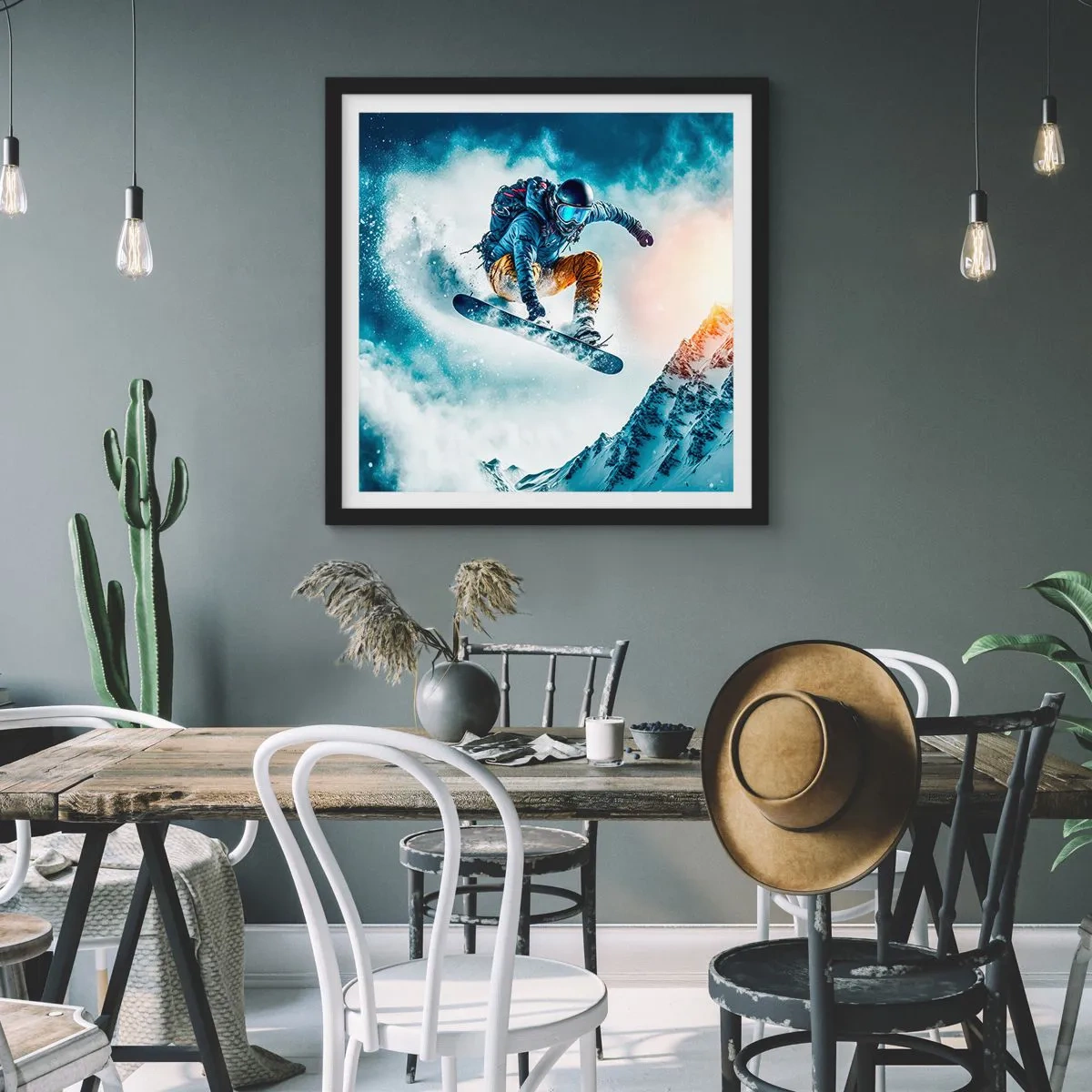 Poster în ramă neagră - Emoții extreme - 40x40 cm