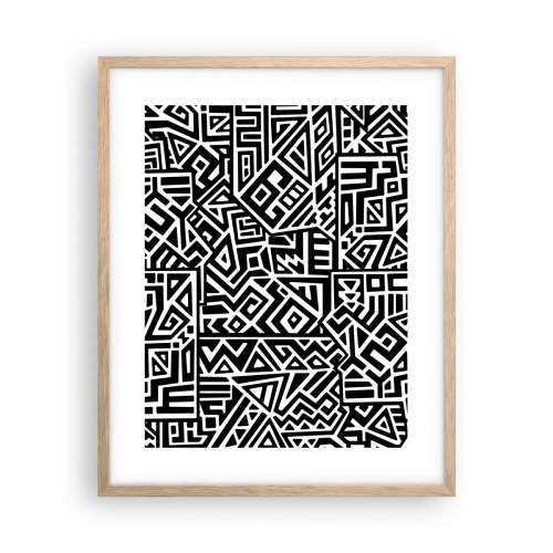 Poster în ramă de stejar deschis - Compoziție precolumbiană - 40x50 cm