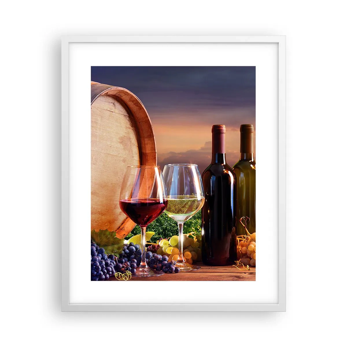 Poster în ramă albă - Aici viața are un gust - 40x50 cm