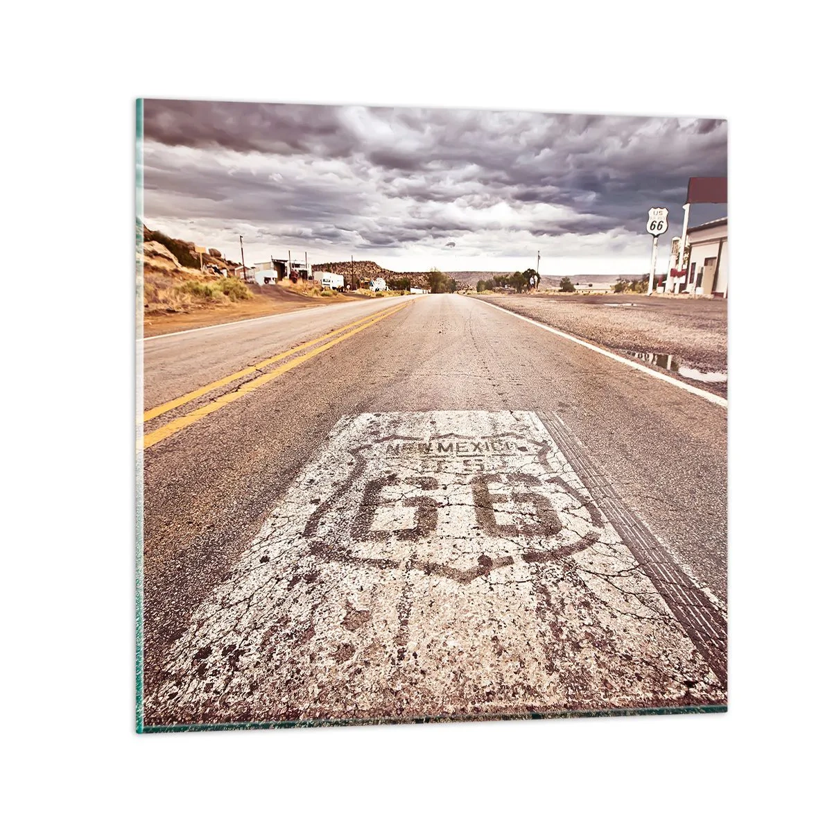 Tablou pe sticlă - Mother Road - o legendă americană - 30x30 cm