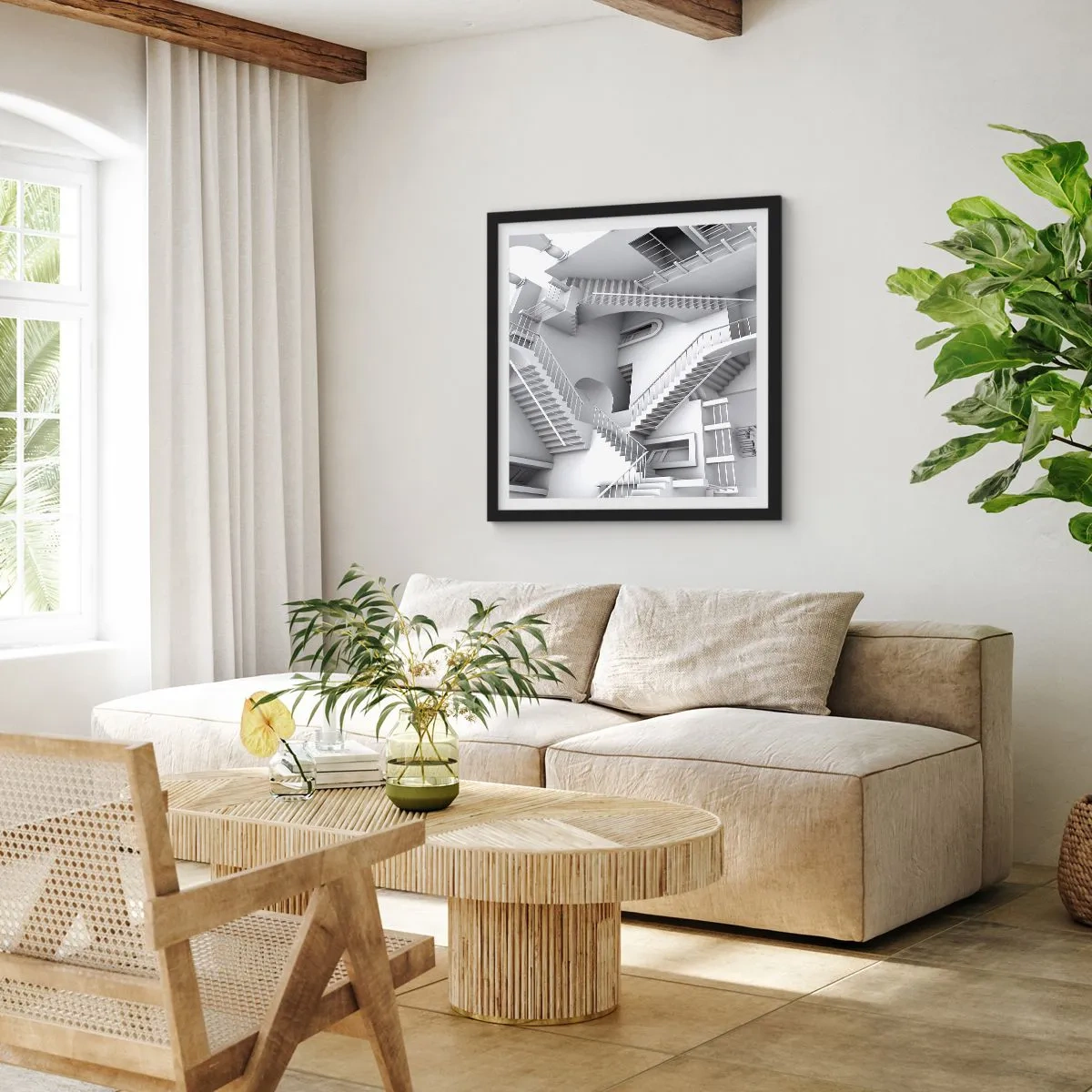 Poster în ramă neagră - Paradoxurile spațiului - 50x50 cm