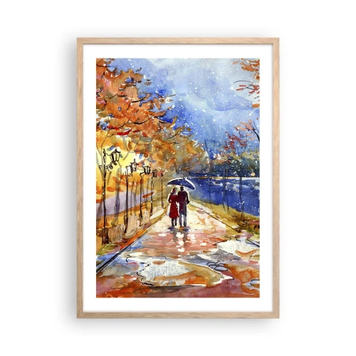 Poster în ramă de stejar deschis - Împreună până la limita de timp - 50x70 cm