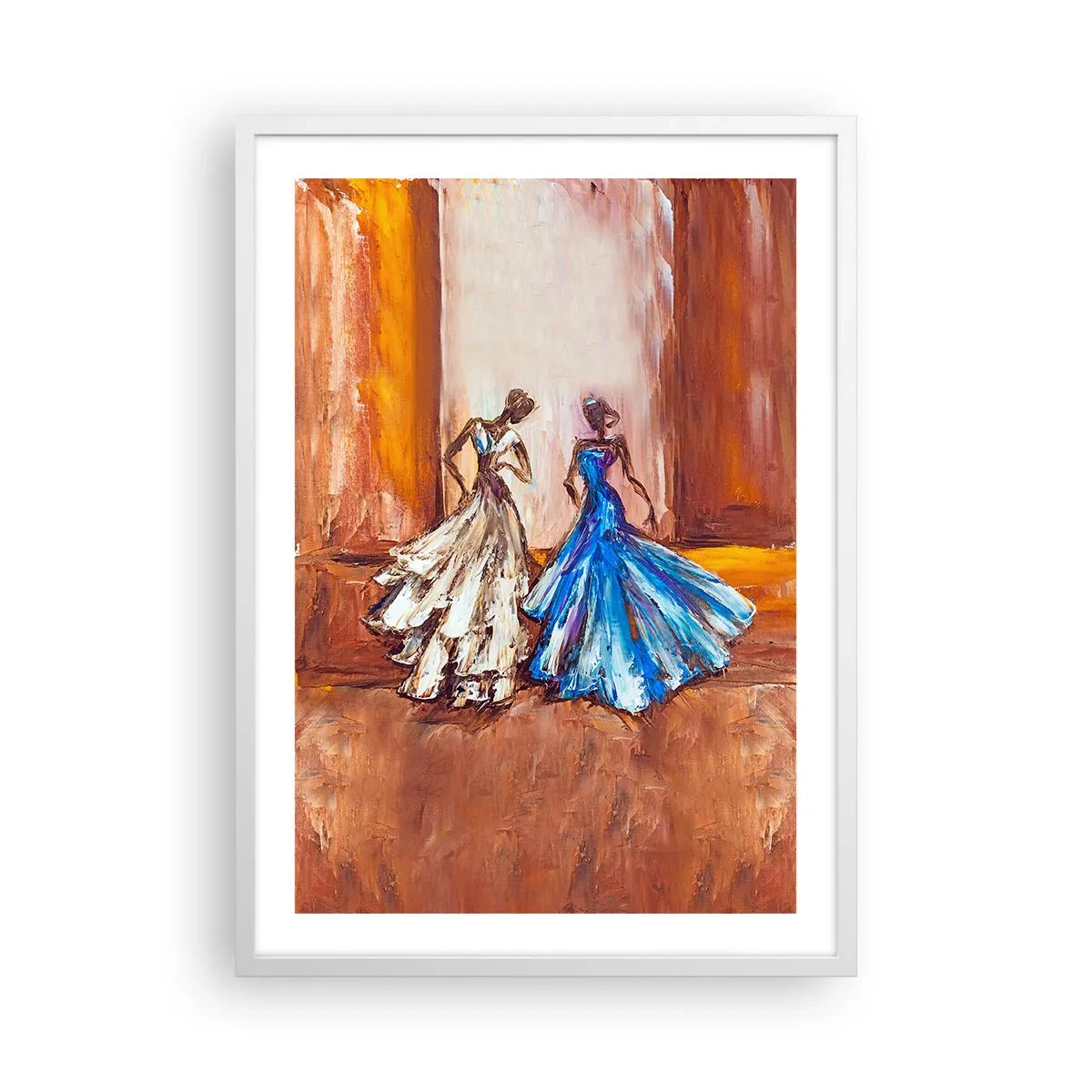 Poster în ramă albă - Duetul fermecător - 50x70 cm