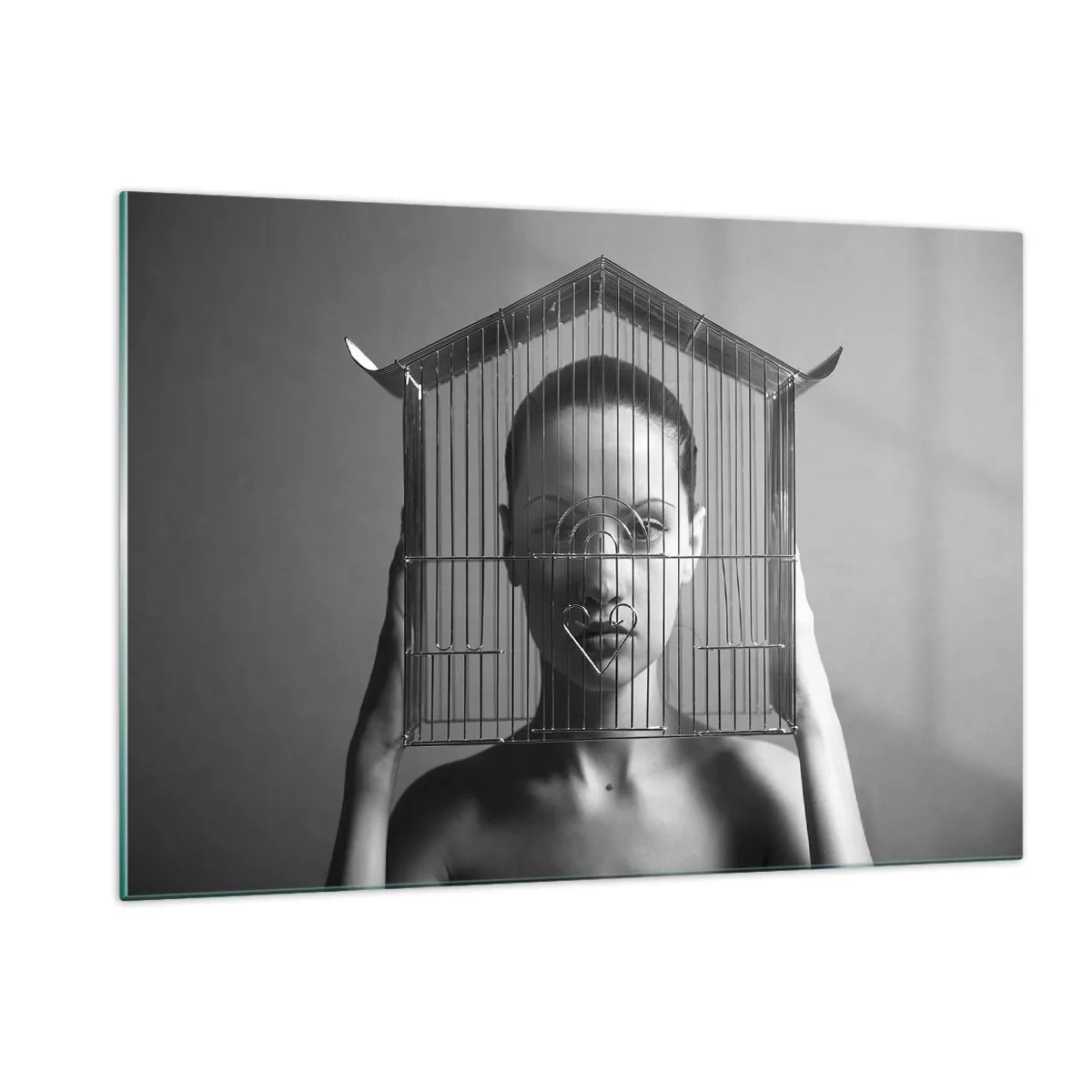 Tablou pe sticlă - Un portret oarecum suprarealist - 120x80 cm