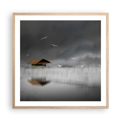 Poster în ramă de stejar deschis - Adăpost de ploaie - 60x60 cm