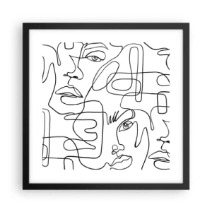 Poster în ramă neagră - Într-o încurcătură de emoții - 40x40 cm
