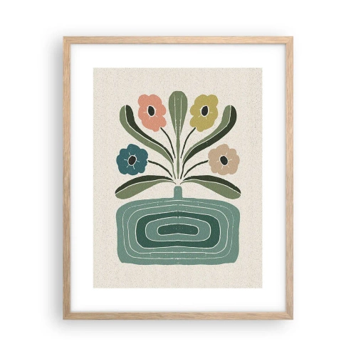 Poster în ramă de stejar deschis - Buchet simetric - 40x50 cm
