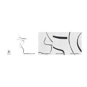 Mostră tapet Premium Canvas - E insesizabilă ca un val - Abstracția, Corpul Femeii, Femeie În pălărie - 100x30 cm